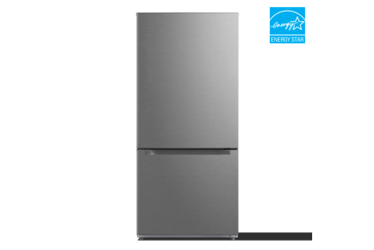 Element Electronics 18.7 cu. ft. Bottom Freezer Refrigerator - Stainless Steel, ENERGY STAR