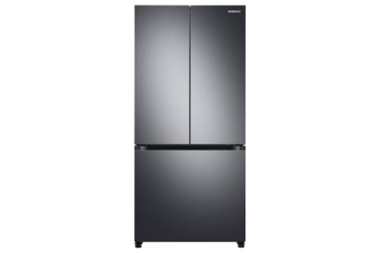18 cu. ft. Smart Counter Depth 3-Door French Door Refrigerator in Black Stainless Steel