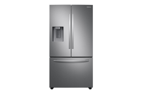 27 cu. ft. Large Capacity 3-Door French Door Refrigerator with External Water & Ice Dispenser in Stainless Steel