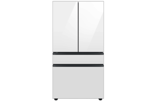 Bespoke 4-Door French Door Refrigerator (29 cu. ft.) with AutoFill Water Pitcher in White Glass