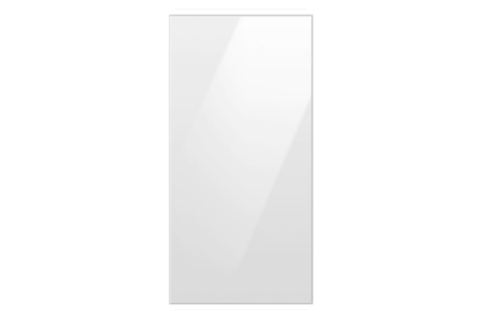 Bespoke 4-Door French Door Refrigerator Panel in White Glass - Top Panel