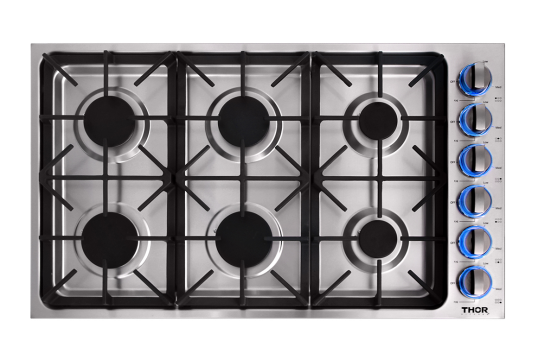 36 " Professional  Gas Cooktop with Six Burners