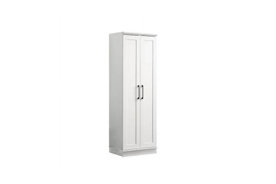 Evelyn 2 Door Engineered Wood Storage Cabinet in White