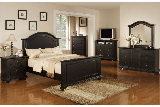 Brook 6 Pc Queen Bedroom Set (Black)