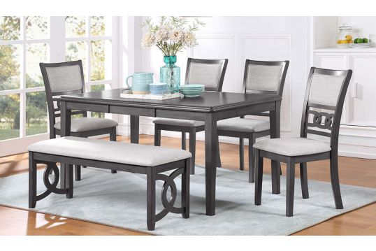 Gia 6pc Dining Set with bench