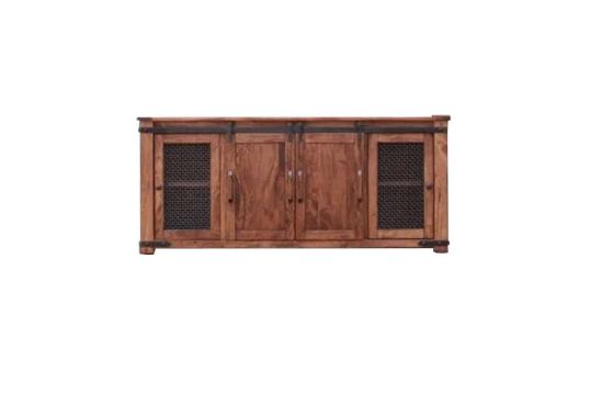 Rustic 60 Inch TV Stand with Four Doors