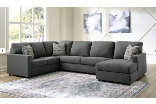 Edenfield 3pc Sectional with Chaise Charcoal