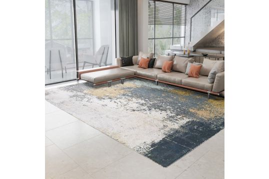 Yellow Modern Elevate 242 Area Rug by Rug Factory Plus - 5' x 7'