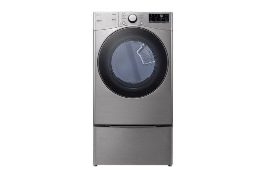 LG 7.4 cu. ft. Ultra Large Capacity Smart wi-fi Enabled Front Load Gas Dryer with Built-In Intelligence - Graphite Steel - 1