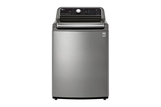LG 4.8 cu. ft. Mega Capacity Smart wi-fi Enabled Top Load Washer with Agitator and TurboWash3D™ Technology - Graphite Steel - 1