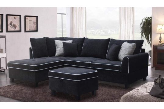 Harmony 3pc Sectional with free storage ottoman