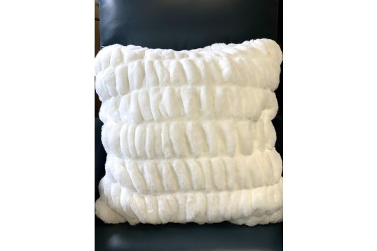 Nuevo Faux Fur Pillow White by Rug Factory Plus