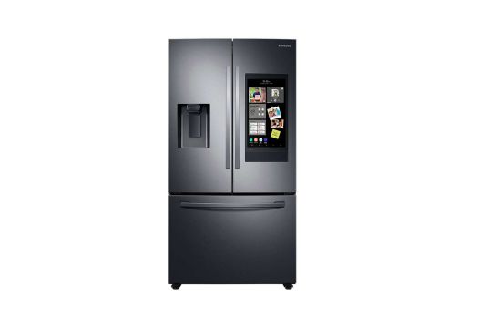 Samsung 26.5 cu. ft. Large Capacity 3-Door French Door Refrigerator External Water & Ice Dispenser Black Stainless Steel