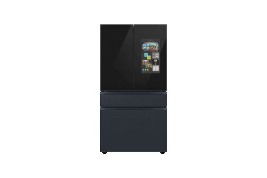 Samsung 29 cu. ft. Bespoke 4-Door French Door Refrigerator with Family Hub Matte Black Steel