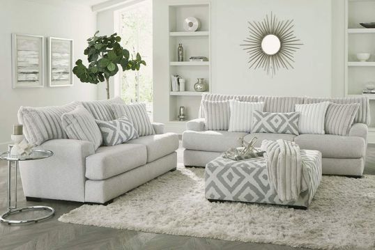 Tweed 2pc Living Room Set Silver