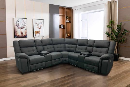 LuxoLounge Gray SpaRecline Sectional